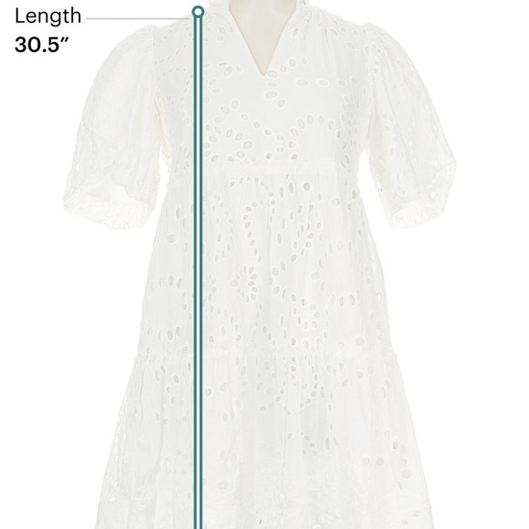 Tuckernuck White Eyelet Lace Ruffle Dress Sizes S - Picture 6 of 8